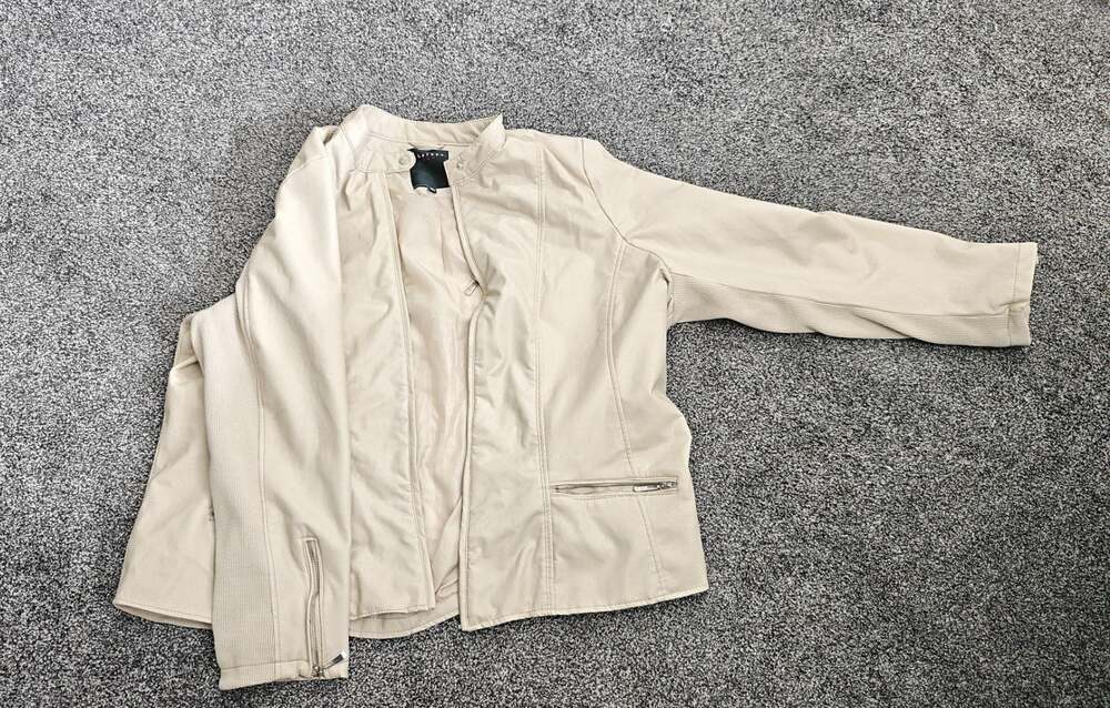 Therapy Women's Faux Leather Moto Jacket Beige